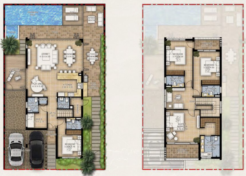 Floor Plans Autograph Collection - 4 Bedrooms Villas