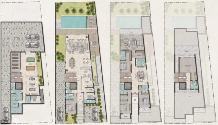 Floor Plans Autograph Collection - 6 Bedrooms Villas