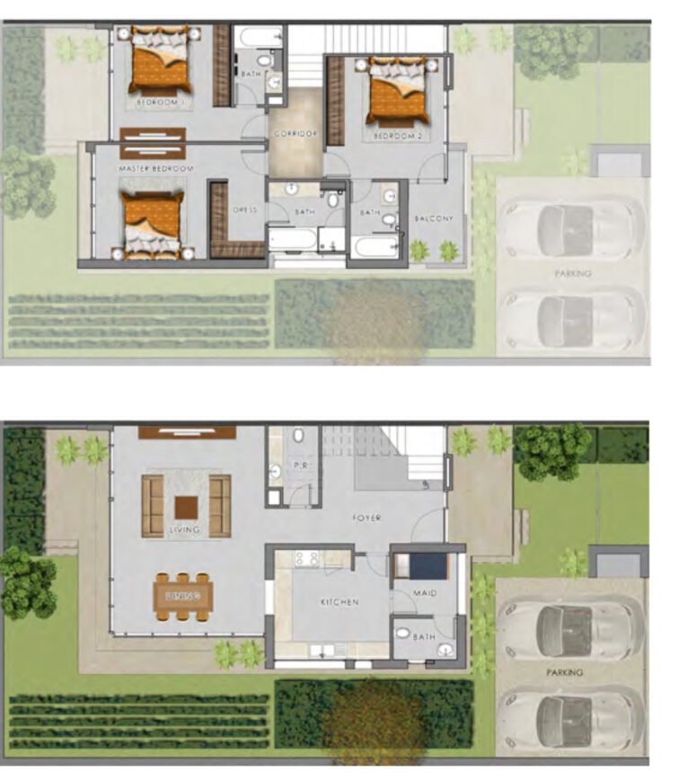 Floor Plans The Park Villas - 3 Bedrooms Townhouses