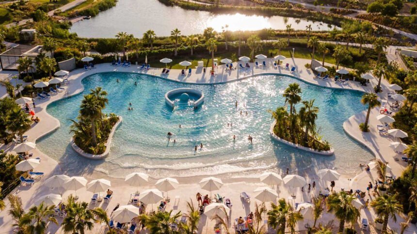 Malibu Bay with a wave pool and sunbathing area